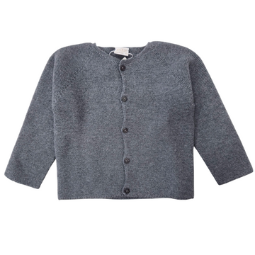 Cardigan in pura lana girocollo