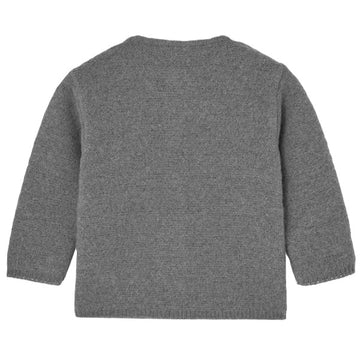 Cardigan in pura lana girocollo