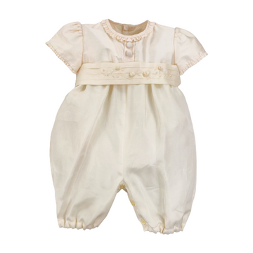 Pagliaccetto in shantung seta con ricamo