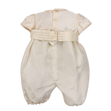 Pagliaccetto in shantung seta con ricamo