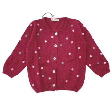 Cardigan bimba collo coreana a pois Jo Milano