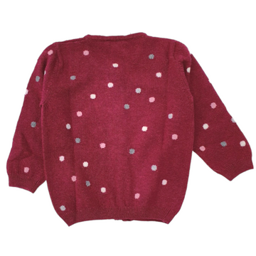 Cardigan bimba collo coreana a pois Jo Milano