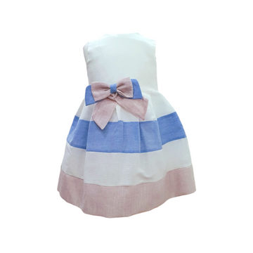 Vestito bambina in lino e fiocco Barcellino