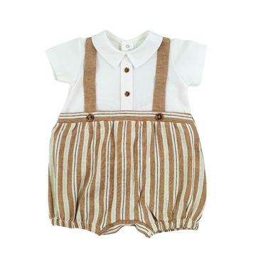 Pagliaccetto in cotone e lino a righe Barcellino