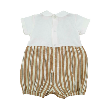 Pagliaccetto in cotone e lino a righe Barcellino