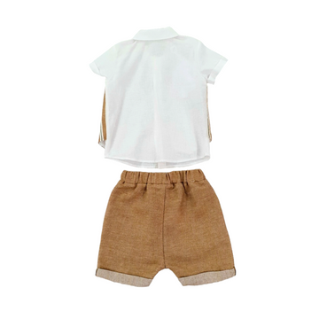 Completo in lino a righe Barcellino