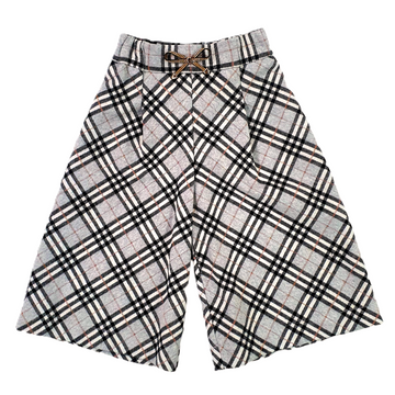 Pantalone bimba cropped svasato scozzese
