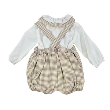 Completo bimba body e salopette "vichy"