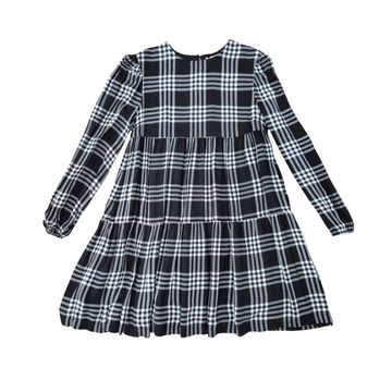 Abito Bambina in Check con balze