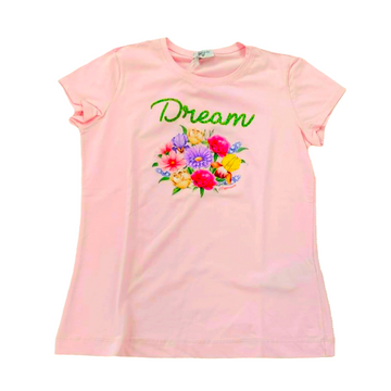T-shirt in cotone stampa bouquet