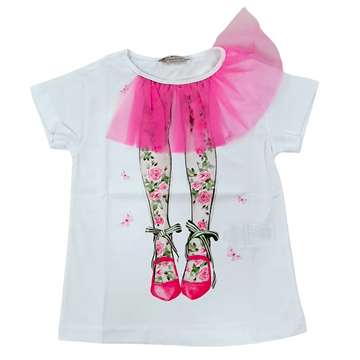 Maxi t-shirt stampa con tulle