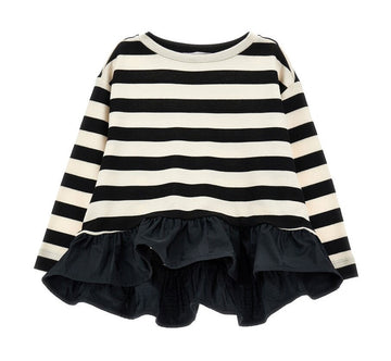 Maxi t-shirt a righe con gala