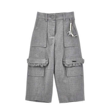 Pantalone Bimba flanella cargo tasche