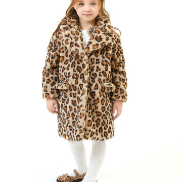 Cappotto peluche Lea maculato Monnalisa