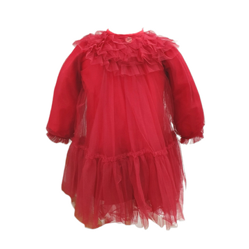 Abito Denise tulle mano seta Monnalisa