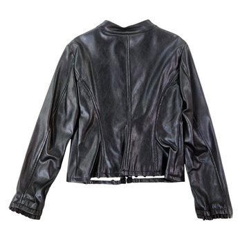 Giacca Bimba con rouches in ecopelle