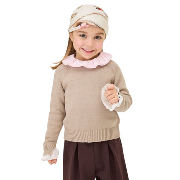 Maglione Bimba basic cotone e lana