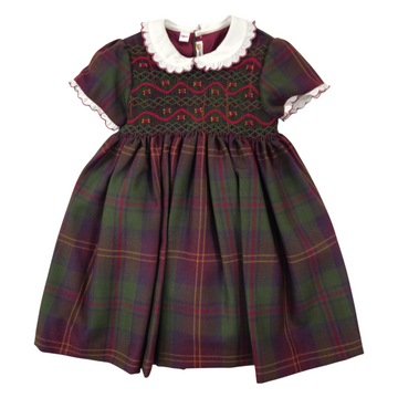 Abito bimba in pura lana tartan