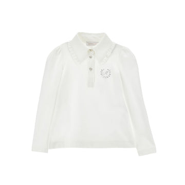 Polo Bambina con strass e ruches