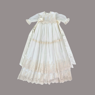 Abito lungo Battesimo organza e tulle ricamato