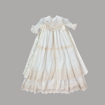 Abito lungo Battesimo organza e tulle ricamato