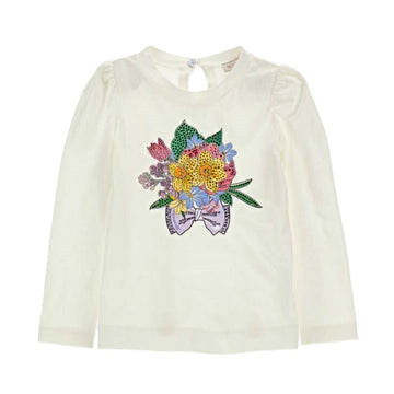 T-shirt manica/ l mazzolino strass Monnalisa