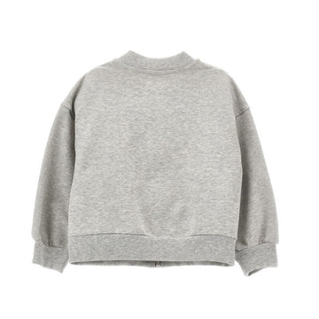 Felpa con zip ricamo anemoni Monnalisa