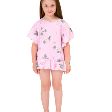Copricostume poncho Flower in mussola