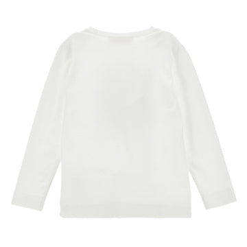 T-shirt bimba in jersey di cotone stampa fiocco