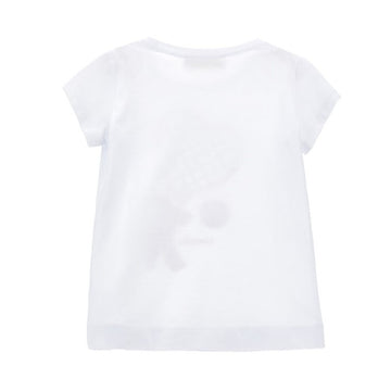 T-shirt bimba in jersey con racchetta glitter