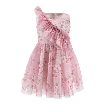 Abito bimba compleanno in tulle peach
