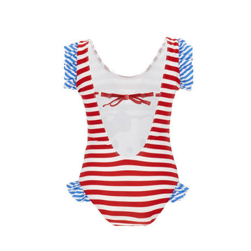 Costume Bimba intero a righe Hello Kitty