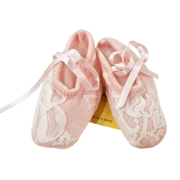Scarpine Ballerina neonata in lana e seta