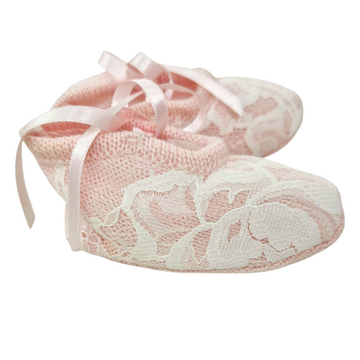 Scarpine Ballerina neonata in lana e seta