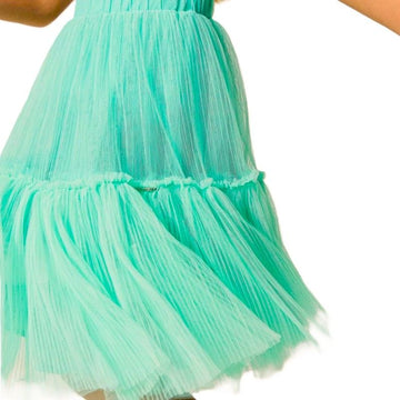 Gonna bimba in tulle plissè con balza Twinset