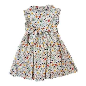 Abito Bimba fiori con punto smock