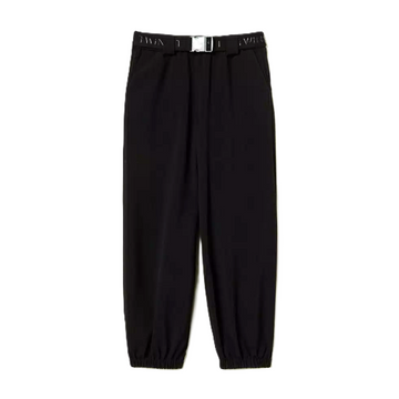 Pantaloni joggers in flanella con cintura