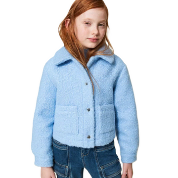 Giacca corta in panno curly