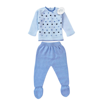 Completo neonato filo cotone con pois