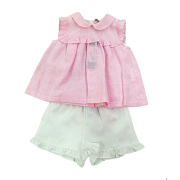 Completo bimba in lino a righe