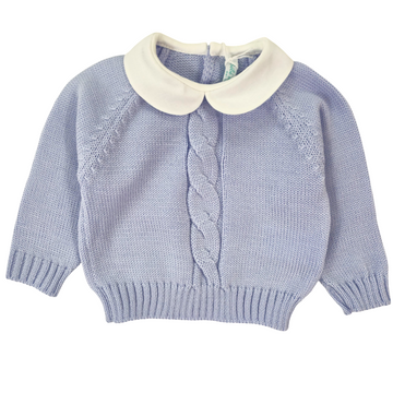 Completo neonato in lana merino e treccia