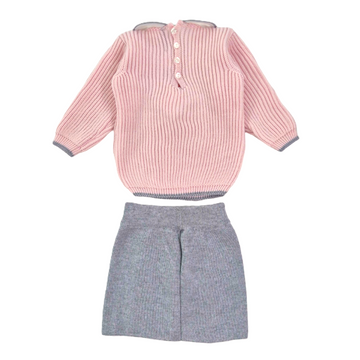 Completo bimba in lana con fiocco