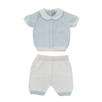 Completo in filo cotone con treccia