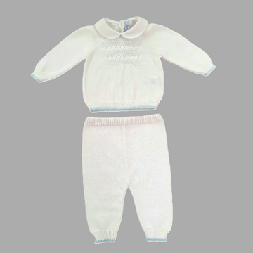 Completo in filo cotone punto smock Bebè di Almy