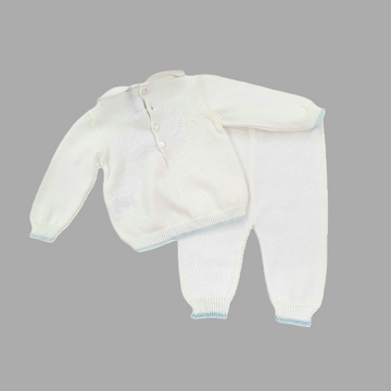 Completo in filo cotone punto smock Bebè di Almy