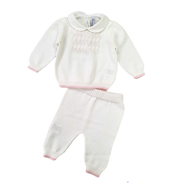 Completo in filo ricamo p.smock Bebè di Almy