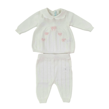 Completo filo ricamo fiocchetti Bebè di Almy