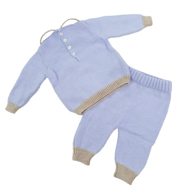 Completo in pura lana merino punto smock