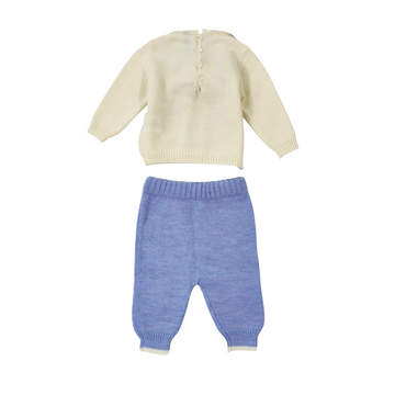 Completo neonato pura lana fiocco over