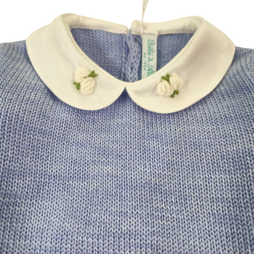 Completo Neonato in lana con fiore